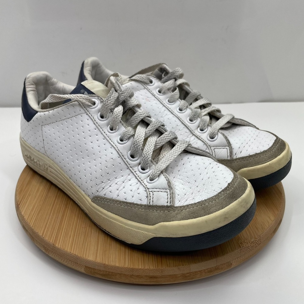 Adidas Rod Laver Mens 3.5 Womens 5.5 White Blue Shoes Ortholite Sneakers OG